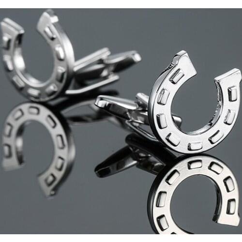 Free delivery, high quality copper material cuff links, new fashionable silvery horseshoe cufflinks, mens wedding gifts