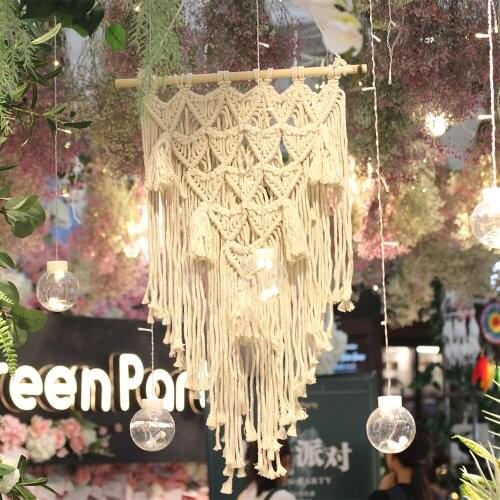 Bohemian Woven Tapestry Tassel Handicrafts Heart Chic Geometric Macrame Wall Hanging Tapestry Home Living Room Bedroom Decor
