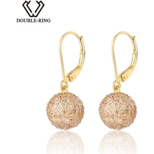DOUBLE－RING Women's Gold Earrings