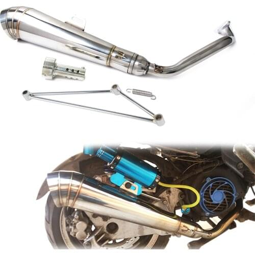 Stainless Steel Exhaust Muffler Pipe For Honda Ruckus Zoomer w/ GY6 Engine Swaps Universal Scooter GP Exhaust Muffler Pipe Slip