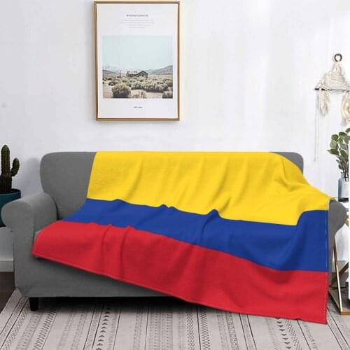 Colombian Flag Blankets Flannel Spring/Autumn Tricolore Portable Lightweight Thin Throw Blankets for Sofa Bedroom Bedspread