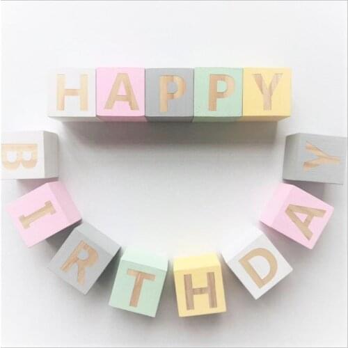 INS Nordic Wood Alphabet Letters Numbers Blocks Cubes Oranment Baby Montessori Educational Toys Keepsake Gift Crafts Photo Props