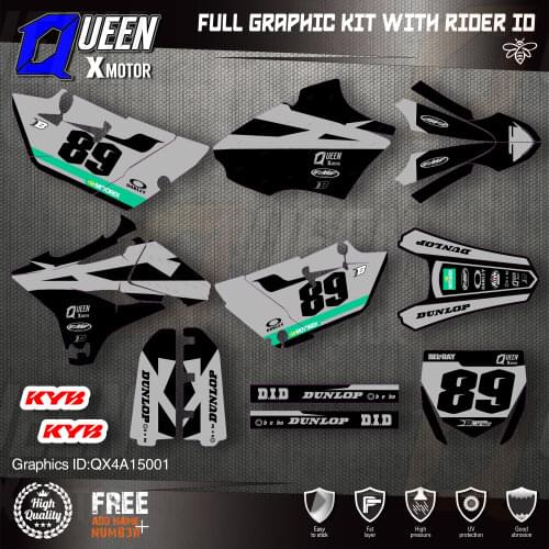 QUEEN X MOTOR Custom Team Graphics Backgrounds Decals 3M Stickers Kit For YAMAHA 2015 2016 2017 2018 2019 YZ85 001