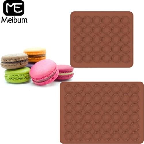 Meibum 2 Types Macaron Silicone Pad Cookies Mould Biscuits Mold Puffs Pastry Baking Mat Kitchen Tools Party Dessert Bakeware