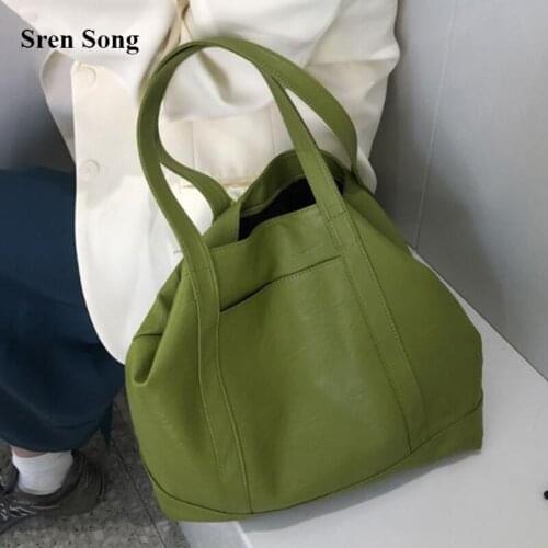 Fashion Handbags Female 2021 New Large-capacity Shoulder Bags Casual Large Capacity Solid Color Bags 2021 Fashionable Purses