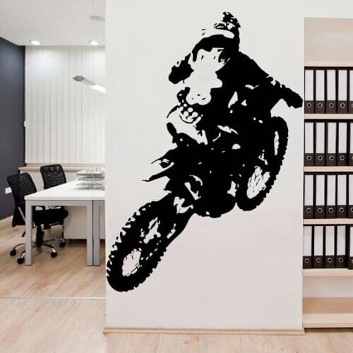 Motocross Wall Sticker Motorcycle Vinyl Decal Boys Kids Bedroom Stickers Living Room Decor Removable Home Decoration Art Mural