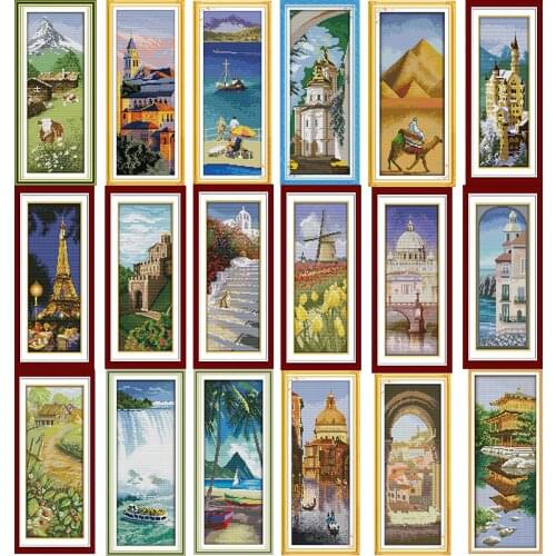World Famous Places Scenery Series Egypt Pyramid Venice Water City Cross Stitch Kit 14ct 11ct Count Canvas Embroidery Needlework
