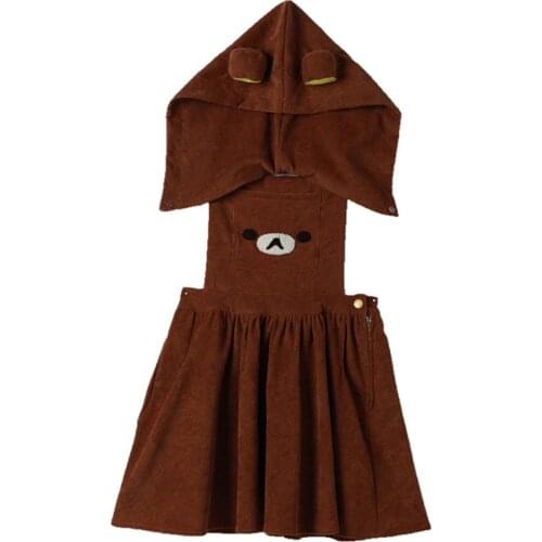 2020 New Girl Bear Rilakkuma Straps Dress Lolita Braces Suspender Mori Kawaii Dress School Clothes Vestido Dropping Shipping