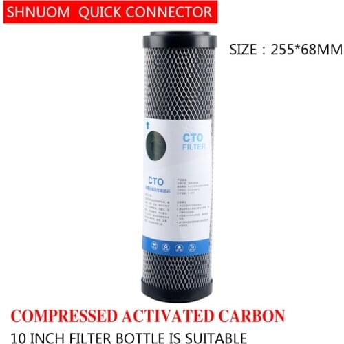 10 Inch Water Purifier Carbon Block CTO Osmosis Kitchen Water Purifier Parts Flat Pressure Compress ODOR CARBON Reverse Osmosis
