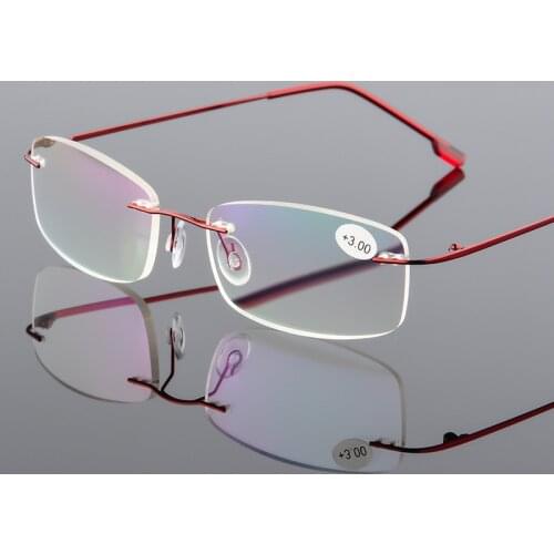 Ultralight TR90 Memory Titanium Rimless Reading Glasses Men&Women Presbyopic Eyeglasses +1.0 +1.5 +2.0 to+3.5 +4.0