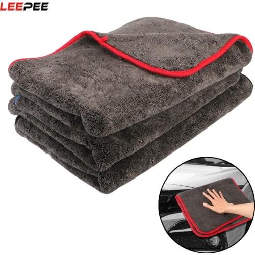 LEEPEE Auto Polishing Wash Tool Microfiber Towel Strong Water Absorption Cloth Detailing Drying 1200GSM Car Cleaning Towels