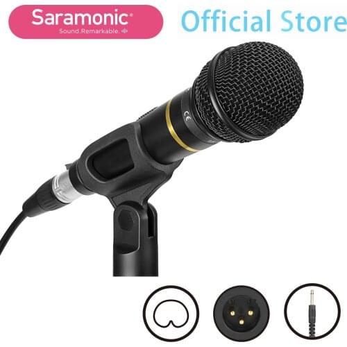 Saramonic SR-MV58 cardioid dynamic vocal handheld microphone for live shows theaters rehearsals meetings with 6.35mm mic jack
