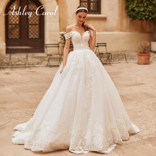 Ashley Carol Princess Wedding Dress 2021 Elegant Sweetheart Bride Beaded Embroidery Lace Up A-Line Bridal Dresses Robe De Mariee