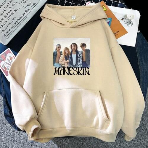 Maneskin Hoodie Streetwear Hoodies Women Long Sleeve Sweatshirt Mens Clothing Fashion Oversized Hoody Goth Clothes Unisex Tops
