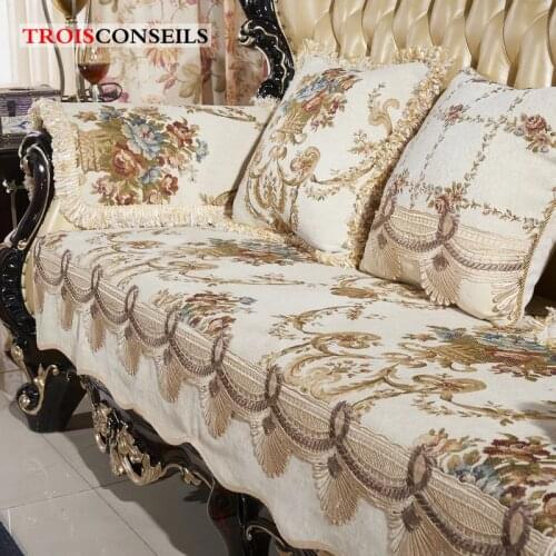 European Style Sofa Seat Living Room Four Seasons Universal Combination Lace Fabric Non-slip Royal Sofa Sleeve Cover