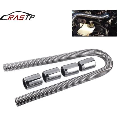 Universal Flexible Car Stainless Steel Radiator Flex Coolant Water Hose Kit With Caps Radiator Cover Anti-corrosion RS-RC001-125