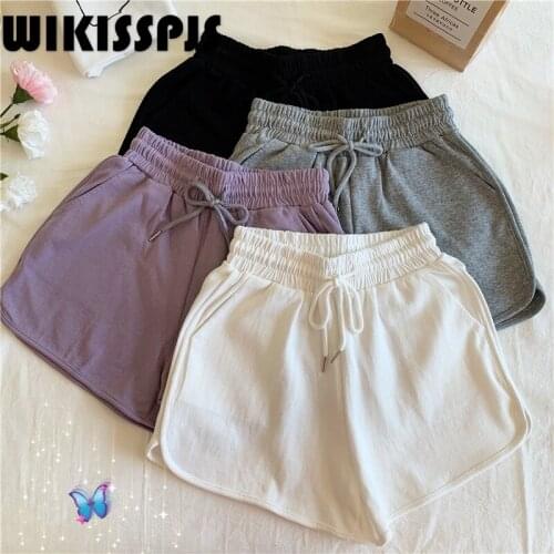WIKISSPJS 2021 Sports Shorts Womens Summer New Yoga Running Relaxed Home Sleepwear Pajama Shorts Lounge Wear Women Bottoms