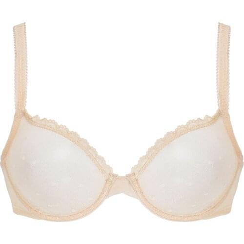 Women Sexy Lace Mesh Bra Lingerie Unlined Transparent Brassiere Intimate Wire 32-44 A B C D DD E DDD F US EU UK CA Size Standard