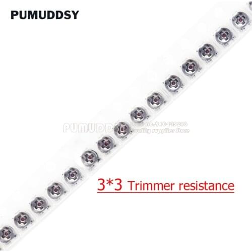 10PCS 3*3 Trimmer Resistance Potentiometer Trimpot Smd 3x3 Adjustable Variable Resistor 100 500 1k 2k 5k 10k 20k 50k 100k 1m Ohm