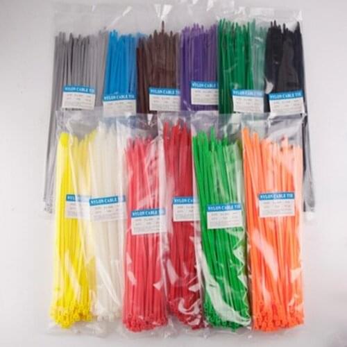 100Pcs 5*300MM Self-Locking Colorful Factory Standard Self-locking Plastic Nylon Cable Ties Wire Zip Tie