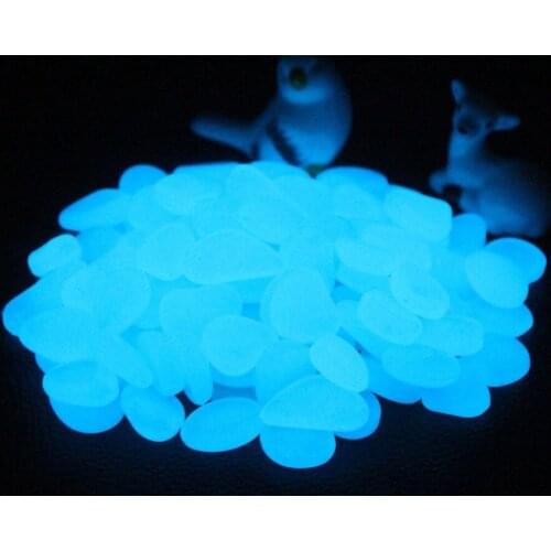 100pcs/pack Glow Pebbles 2018 hot sale Stones Home Fish Tank Garden Decoration Luminous Glowing In The Dark Accessory for Gift