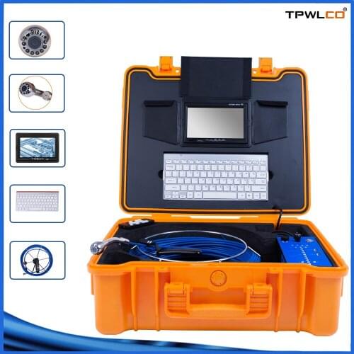 20M Sewer Waterproof Camera Pipe Well Inspection with Keyboard Input Video Recorder 7inch LCD
