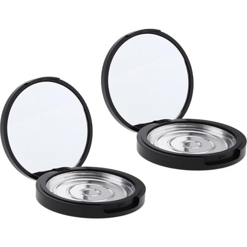 2X Empty Pressed Powder Cases with Mirror, Small Face Powder Blusher Cosmetics Jars Containers Makeup Accessories Tools