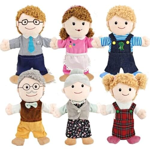 30cm A family open mouth puppet new kindergarten show mom and dad ventriloquist to tell a story puppet Role play hand puppet