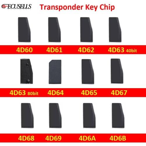 4D60 4D61 4D62 4D63 40Bit 4D63 80Bit 4D65 4D67 4D68 4D69 4D6A 4D6B Transponder Car Key Chip Blank Chip for Ford for Mazda