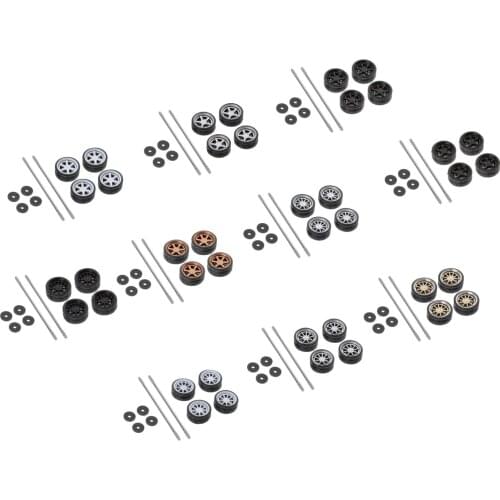 4XWheel Rubber Tires Diecast Alloy Wheels Tires for 1:64 Hotwheels Model Car