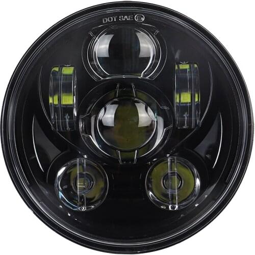 5.75 Inch Black Halo Angel Eyes LED Headlight For Sportster 1200 883 Street 500 750 5-3/4" Projector Round Headlamp