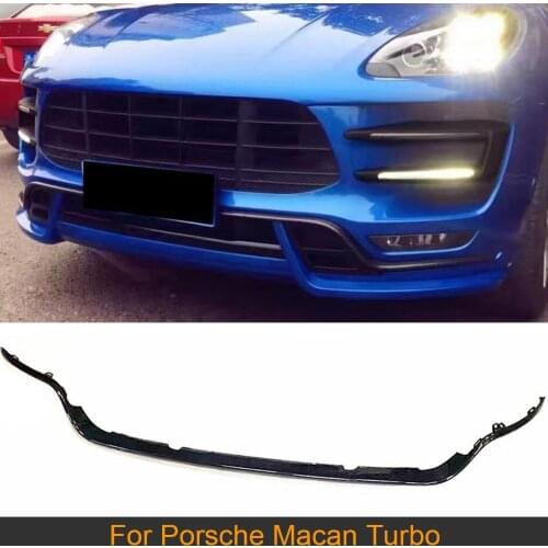 Car Front Air Vents Fins Splitters Canards Grill For Porsche Macan Turbo 2014 - 2017 Front Bumper Trim Fins Blades Carbon Fiber