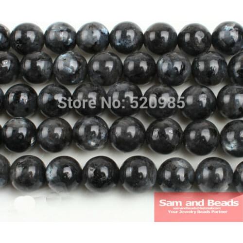 Wholesale Black Spectrolite Natural Stone Beads For Jewelry Making Labradorite Stone DIY Bracelet Necklace 4-12mm BLB01