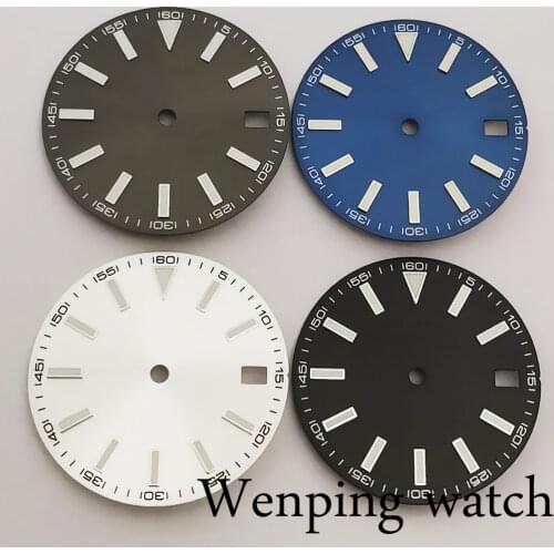 1PCS 29.2mm Bliger sterile bright blue /white /black Dial fit ETA 2836/2824 DG2813/3804 Miyota 82Series movement P907