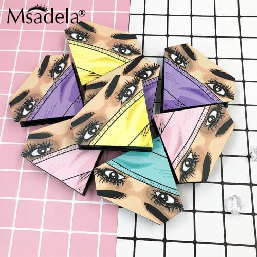 New Wholesale Eyelashes Box Case Empty 3D Mink Lashes Faux Cils Strip Diamond Magnetic Packaging Lash Case Bulk Beauty Makeup