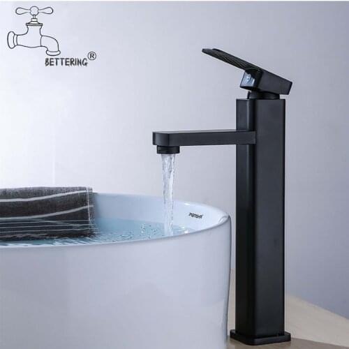 Home Improvement Steel Black Faucet Hot Cold Mixer Table Basin Faucet Bathroom Faucets Toilet Sink Taps Stream Deck Wash Taps