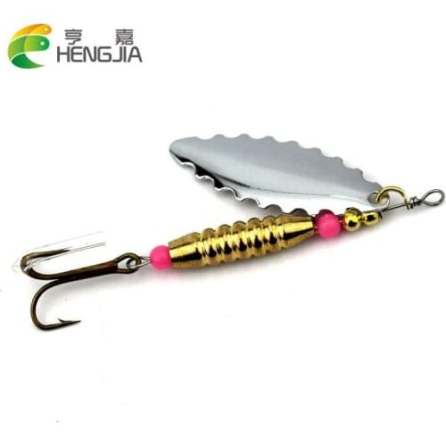 HENGJIA hard metal spinnerbaits vibration wobblers trolling spinner spoons with jig hooks blade sequins fishing baits 1PC