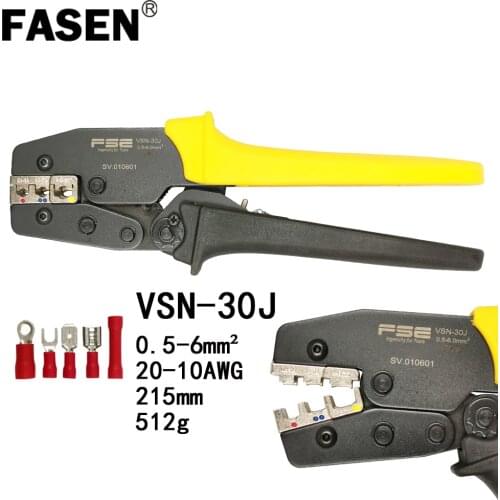 VSN-30J Insulated terminals crimping tools electrical crimping pliers high precision brand clamp 0.5-6mm2 20-10AWG hand tools