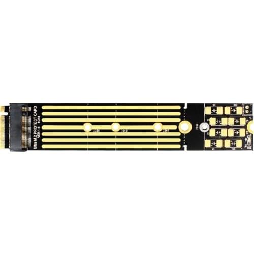 JEYI PCB110 M.2 for NVME Extension Protection Board Solid State Drive Safeguard m.2 Protect Board Gold Finger( +heat sink black)