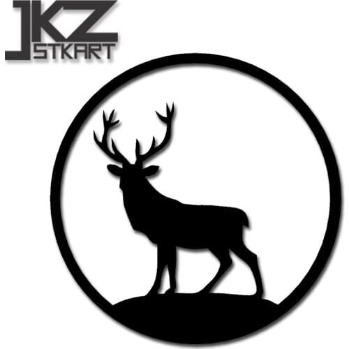 JKZ STKART Vinyl Die Cut Car Sticker Decals Deer O 12 x 12cm for Motor Bike Laptop Helmet Decorated Stickers