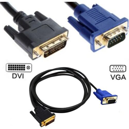Dual Link DVI-I DVI to VGA D-Sub Video Adapter Cable Converter Lead 1.5M For HDTV DVD Computer Boxes Digital And Projector Etc