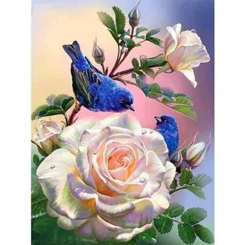 KEXINZU Full Square/Round Drill 5D DIY Diamond Painting "Rose Bird" Embroidery Cross Stitch Rhinestone 5D Home Decor Gift Y30561