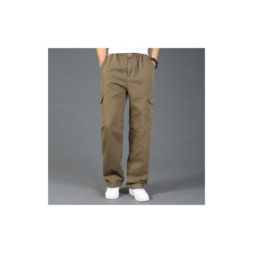 Size xl-6xl (waist 130cm) 2016 new overalls loose and comfortable cotton pants big yards lard-bucket pantses Mens casual pants