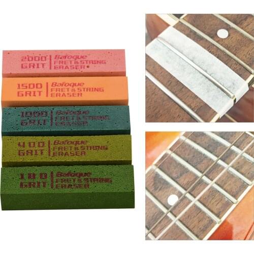 Guitar Fret Polishing Erasers Abraisive Rubber Blocks with 180 Grit & 400 Grit & 1000 Grit & 1500 Grit for Polishing Maintaining
