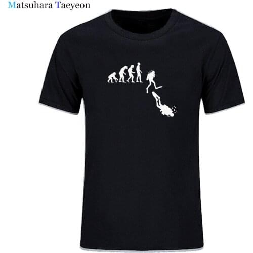 Summer funny t shirts casual T-shirt Men Pure Cotton T Shirt Evolution Diving Print tshirt Gift Tee Unisex Clothes