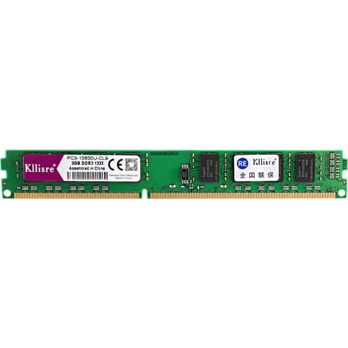 Kllisre new DDR3 2GB 1333MHz Desktop RAM memory non-ECC CL9 1.5V System High Compatible