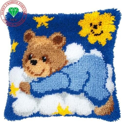 Latch hook rug kits Stitch threads Carpet embroidery Cartoon Bear stitch threads Threads for embroidery embroidery kits Knitting
