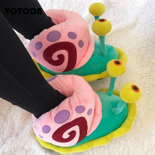 2021 New Fashion HomeWinter Woman Cartoon Cotton Slippers Warm Little Snail Cute Funny Snail Wrap Plush Soft Bottom Bread Shoes