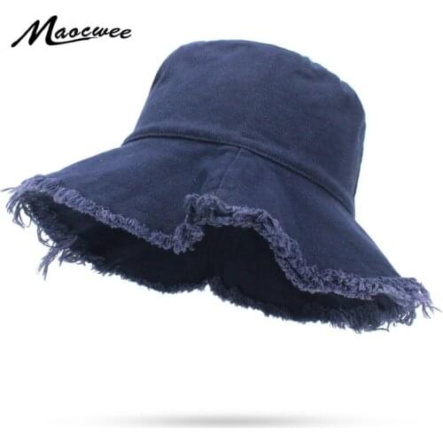 Girl Flat Top Bucket Hat Casual Bob Fisherman Cap For Men Women Solid Black Navy Gray Bucket Hats Summer Outdoor Avoid Sun Bones