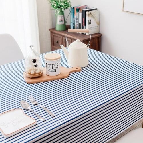 Strips Rural Fresh Tablecloth Rectangle Cotton Linen Table Cloth For Home Decor Room Dinner Tea Coffee Decorative Table Cover